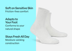 Casual/Dress Diabetic Socks - White